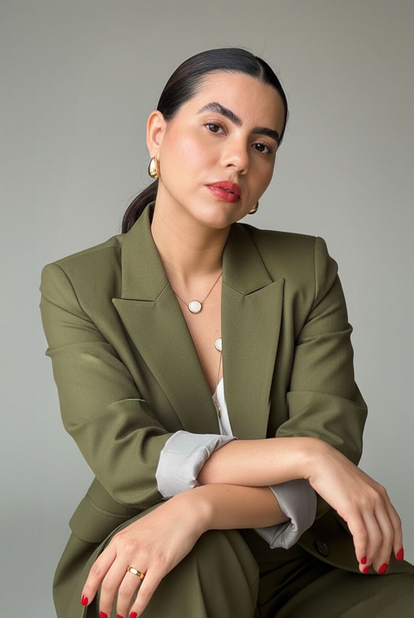 Bruna Mary de blazer verde-oliva